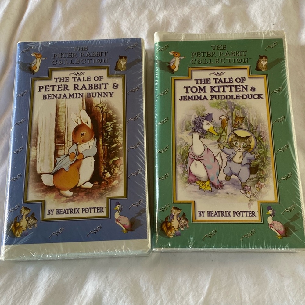 VHS, 1 of Peter rabbit & Benjamin Bunny, 1 of Tommy kitten & Jemima puddle duck